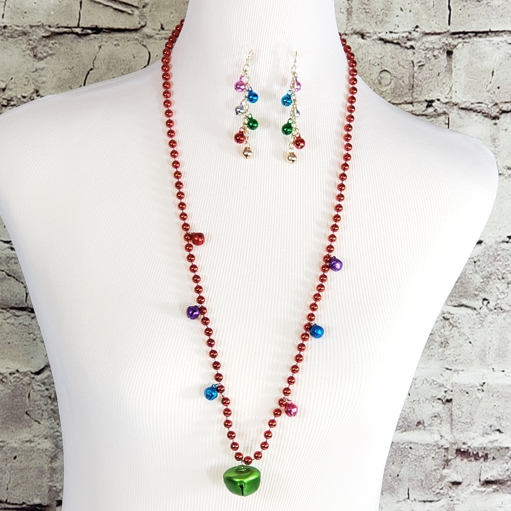 Christmas necklace earring set